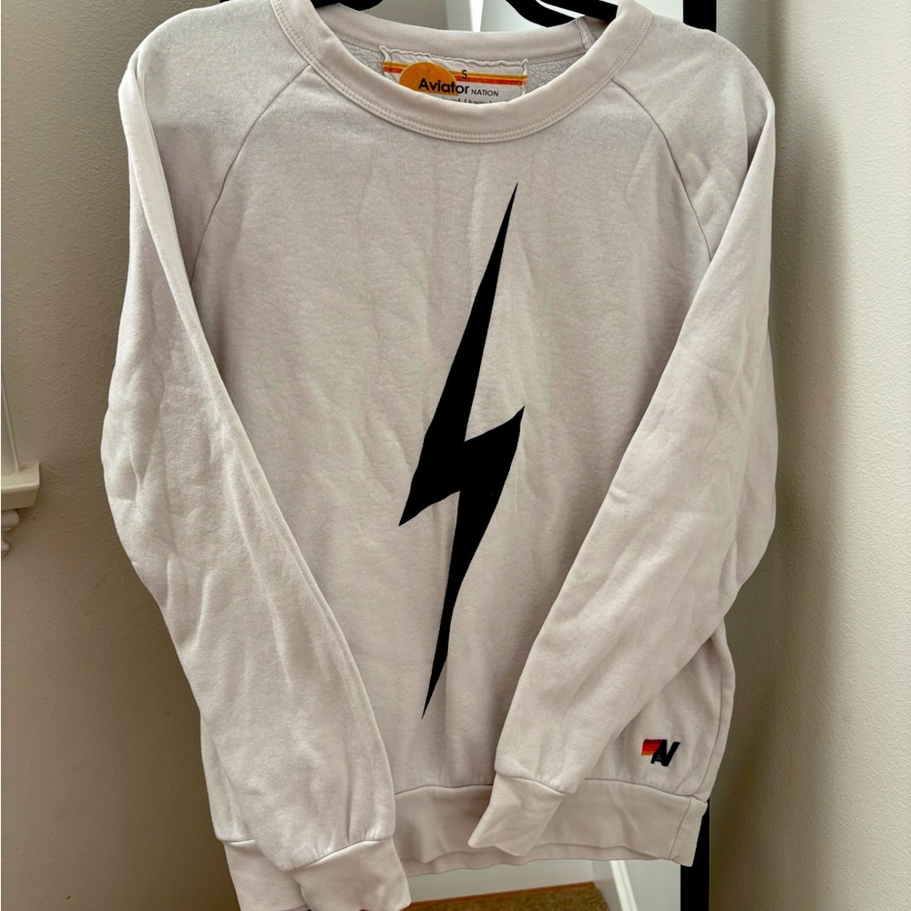 Aviator Nation Black and White Crewneck Sweater